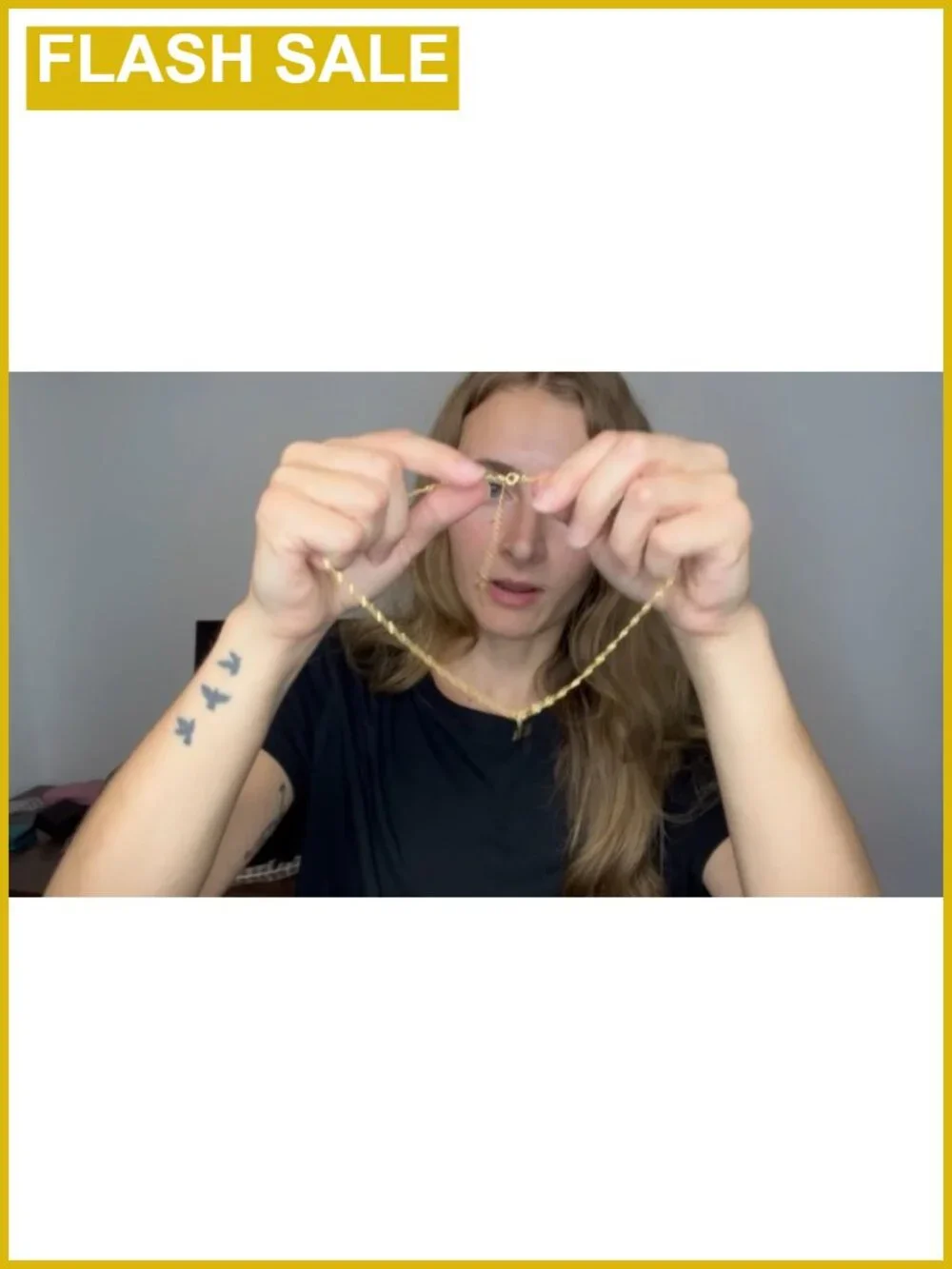 18K Gold Plated Cross Necklace Women Pendant 16in Adjustable Lobster Clasp